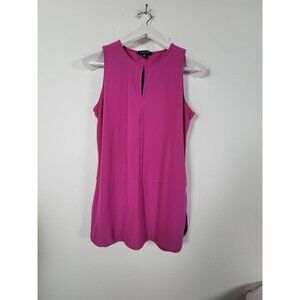 Lauren Ralph Lauren Womens Magenta Sleeveless Keyhole Tunic Top Medium Stretch